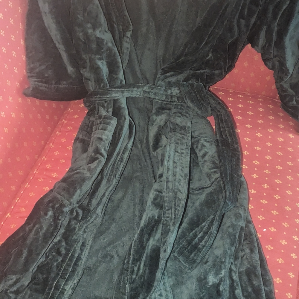 Luxurious Black Velvet Robe